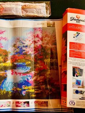 New Dazzle“Cherry Blossom Bridge” DIY Drill Diamond Art Kit, 16x12”